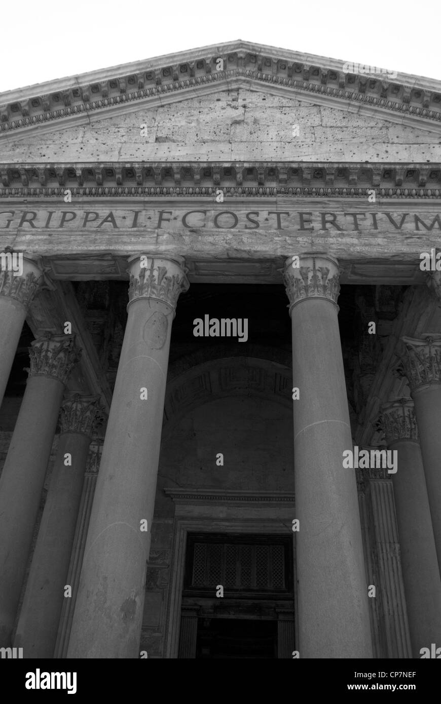 Rome. Detail of the Pantheon and the columns Stock Photo