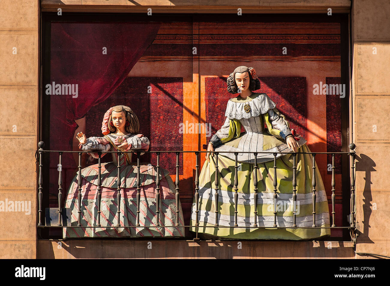 Medieval mannequins, Arte Toledano Paseo Prado, Madrid, Spain Stock Photo