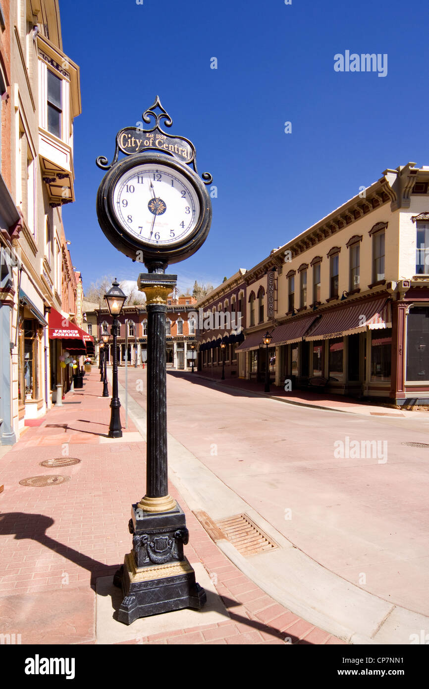 Central City Clock, Colorado Stock Photo