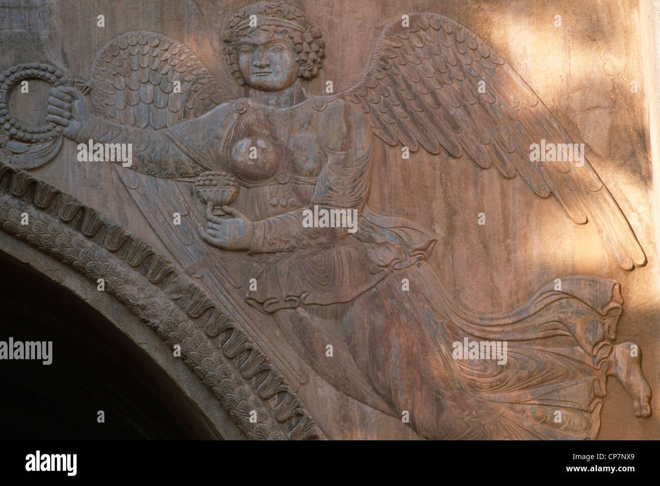 Iran, Kermanshah, Taq-é Bostan, Sassanian bas-reliefs, Stock Photo