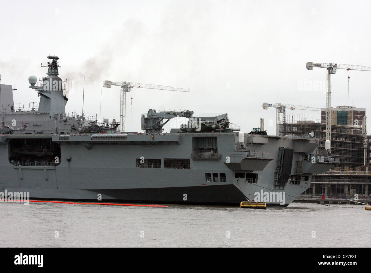 HMS Ocean of the Royal Navy is an amphibious assault ship Stock Photo