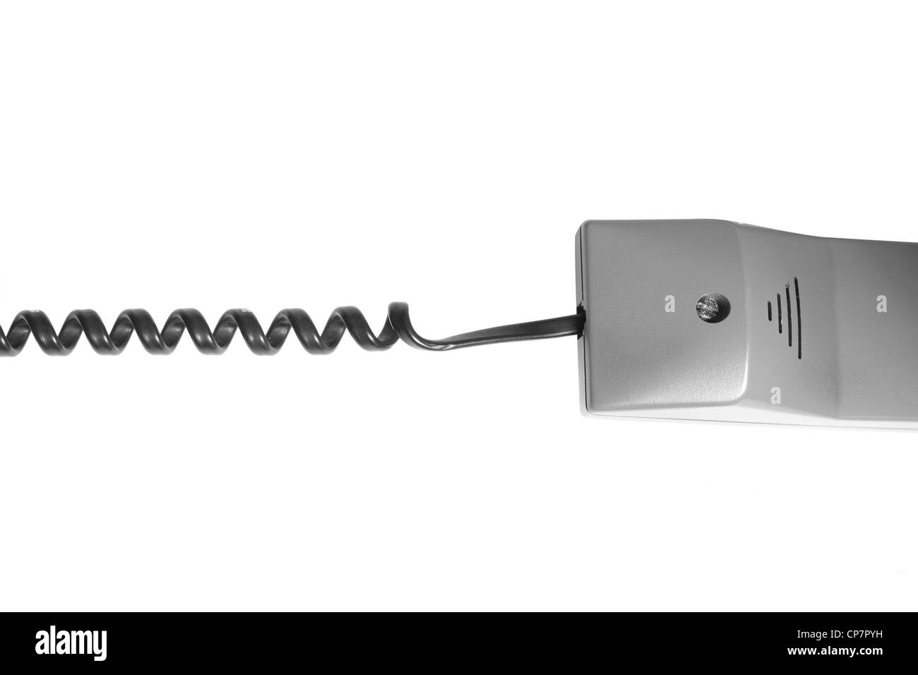 An isolated telephone handle on white Stock Photo