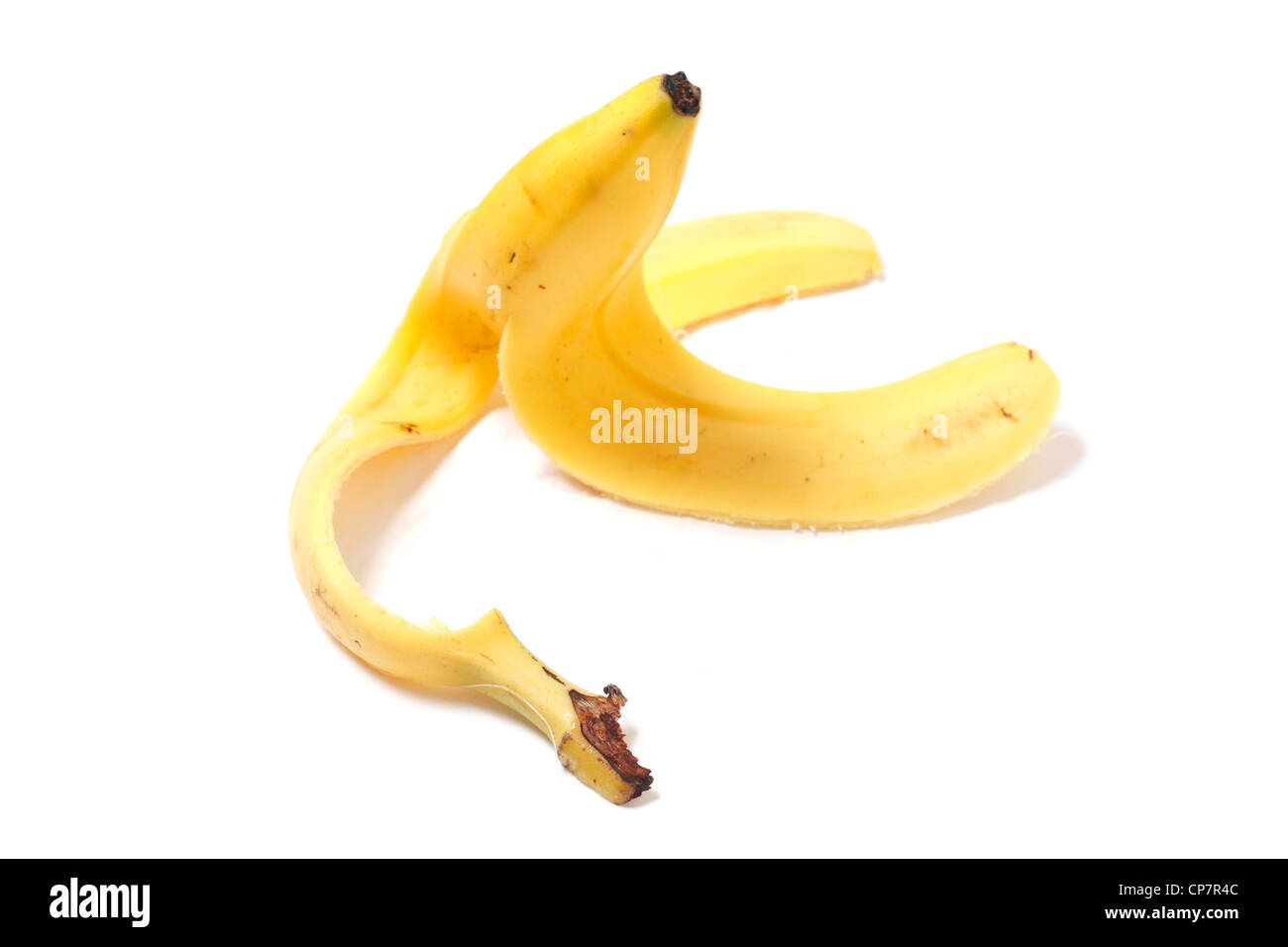 A banana peel on the ground Stock Photo