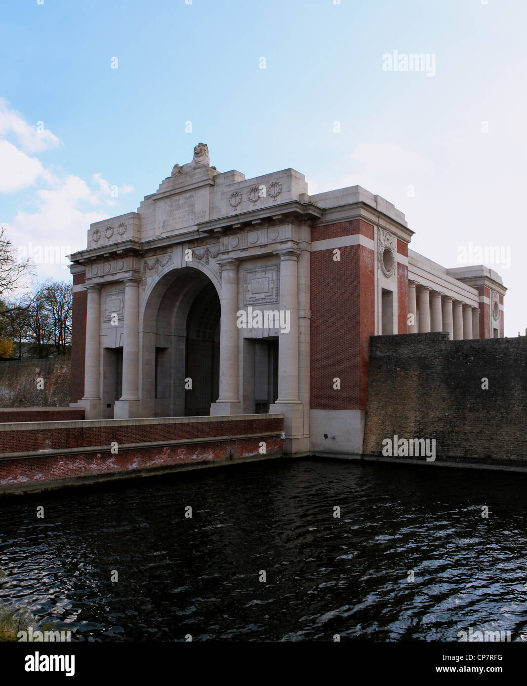 The Menin Gate, Great War memorial to the missing in Ypres(Ieper)  in Belgium Stock Photo