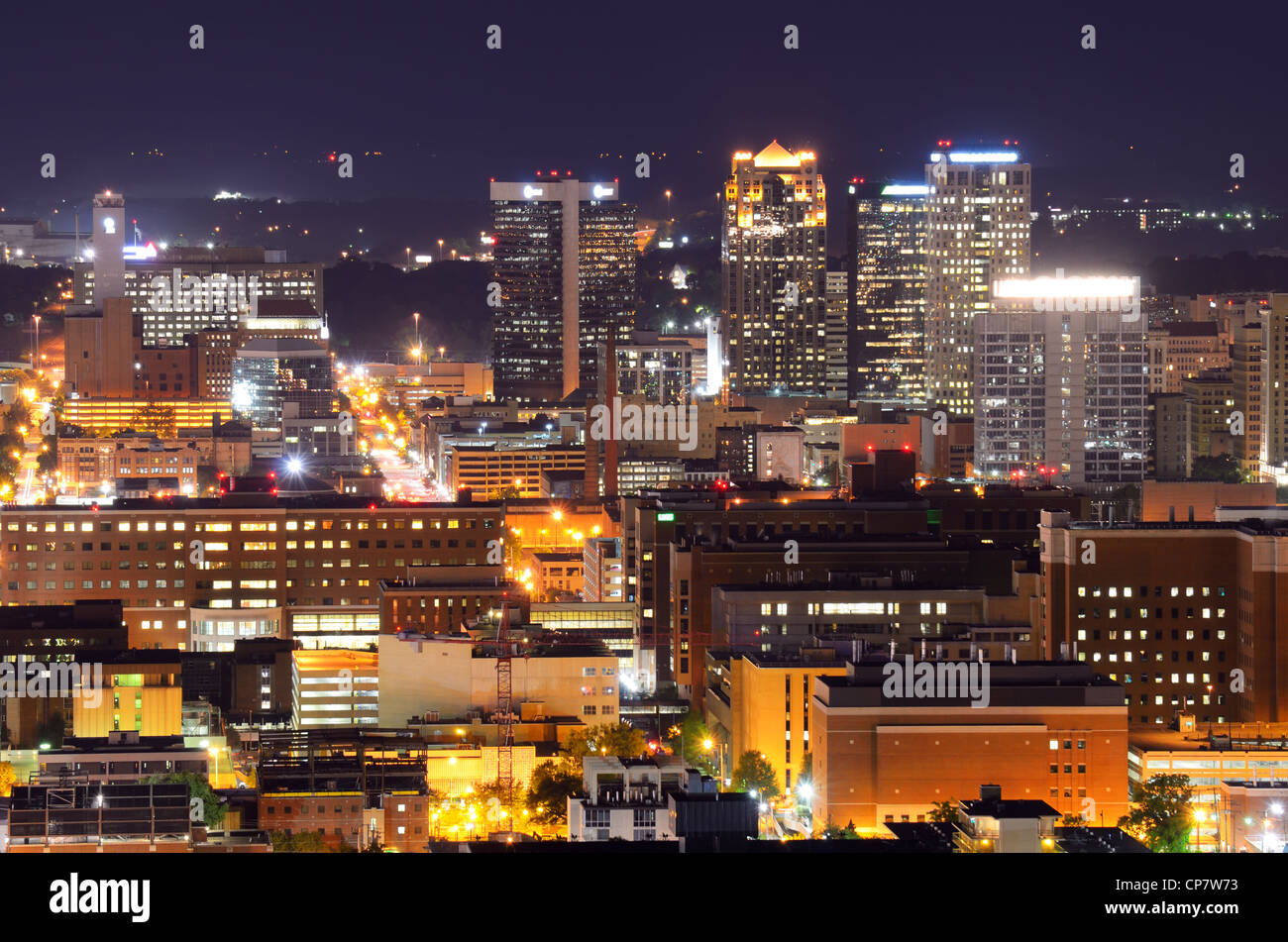 Downtown skyline of Birmingham, Alabama, USA at night Stock Photo Alamy