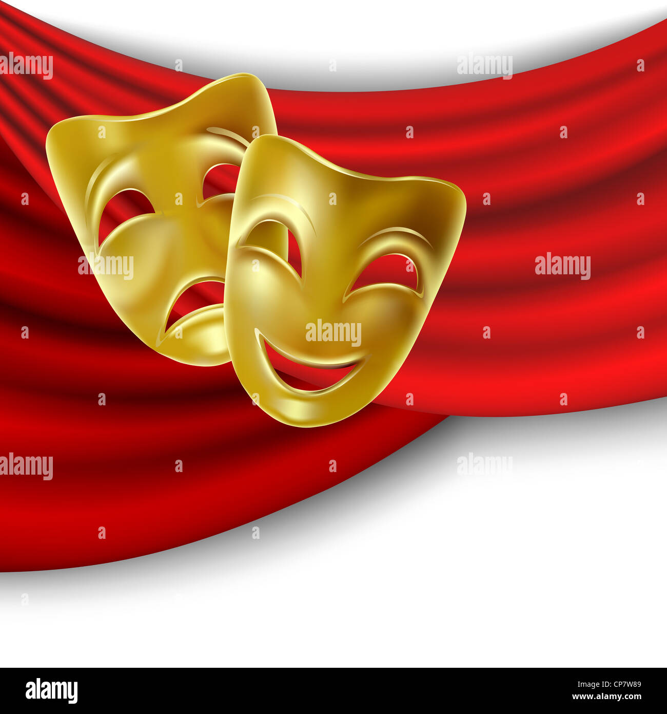 Theatrical mask with a red ribbon Stock Photo Alamy