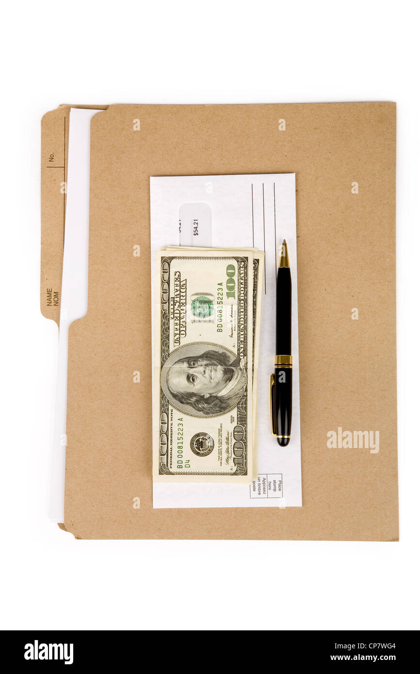 a file folder and mail, business concept Stock Photo