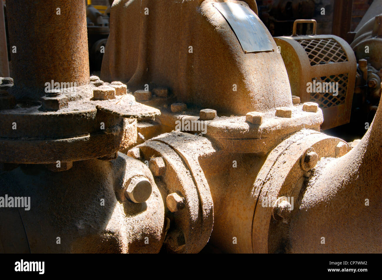 old machinery parts in a mill Stock Photo