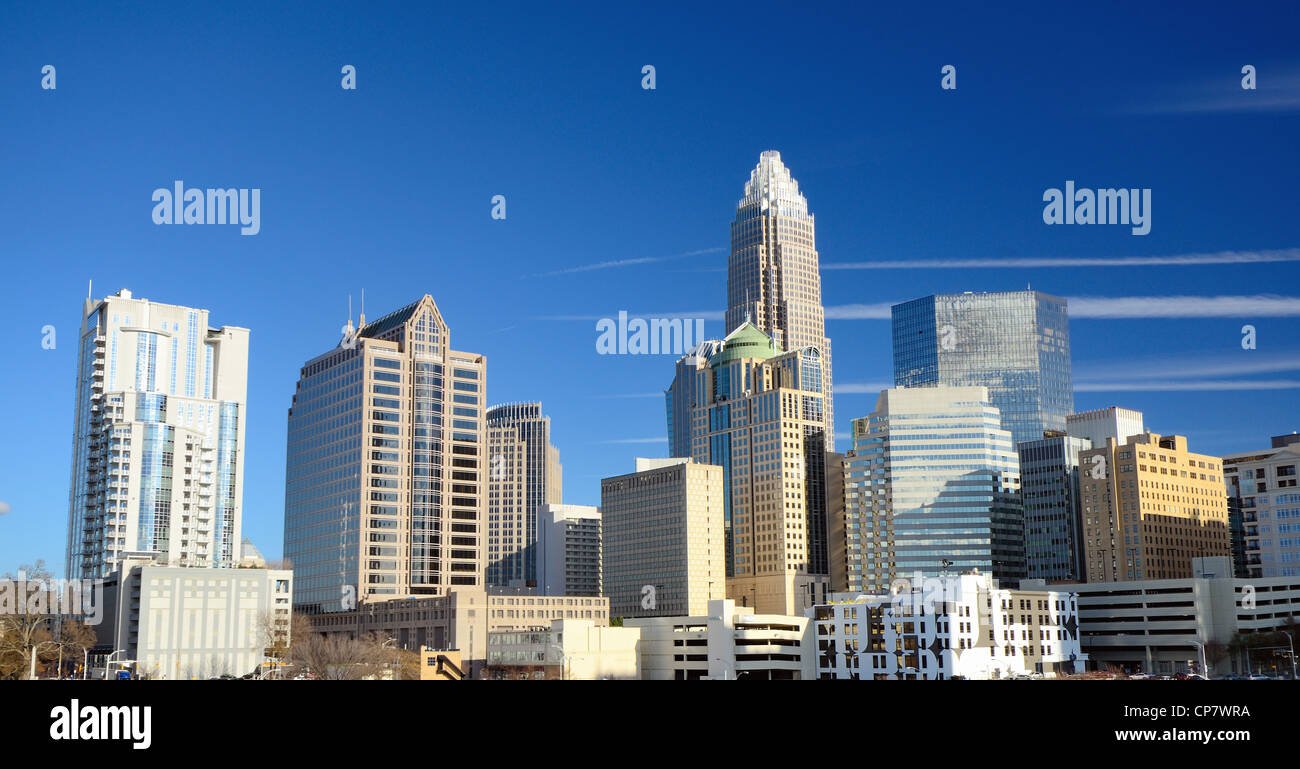 Uptown Charlotte, North Carolina Cityscape Stock Photo