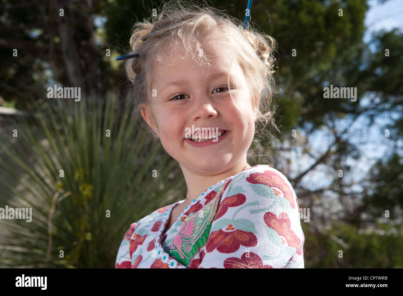 Five Year Old Girl Portrait Before Dance Performance Stock Photo