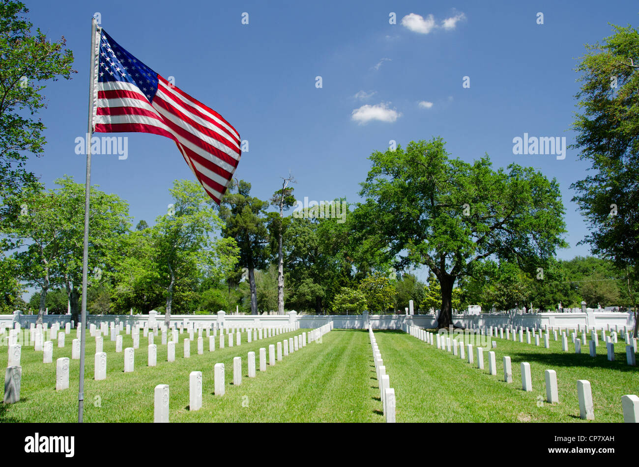 Louisiana, Baton Rouge. National Cemetery, established in 1867 Stock ...