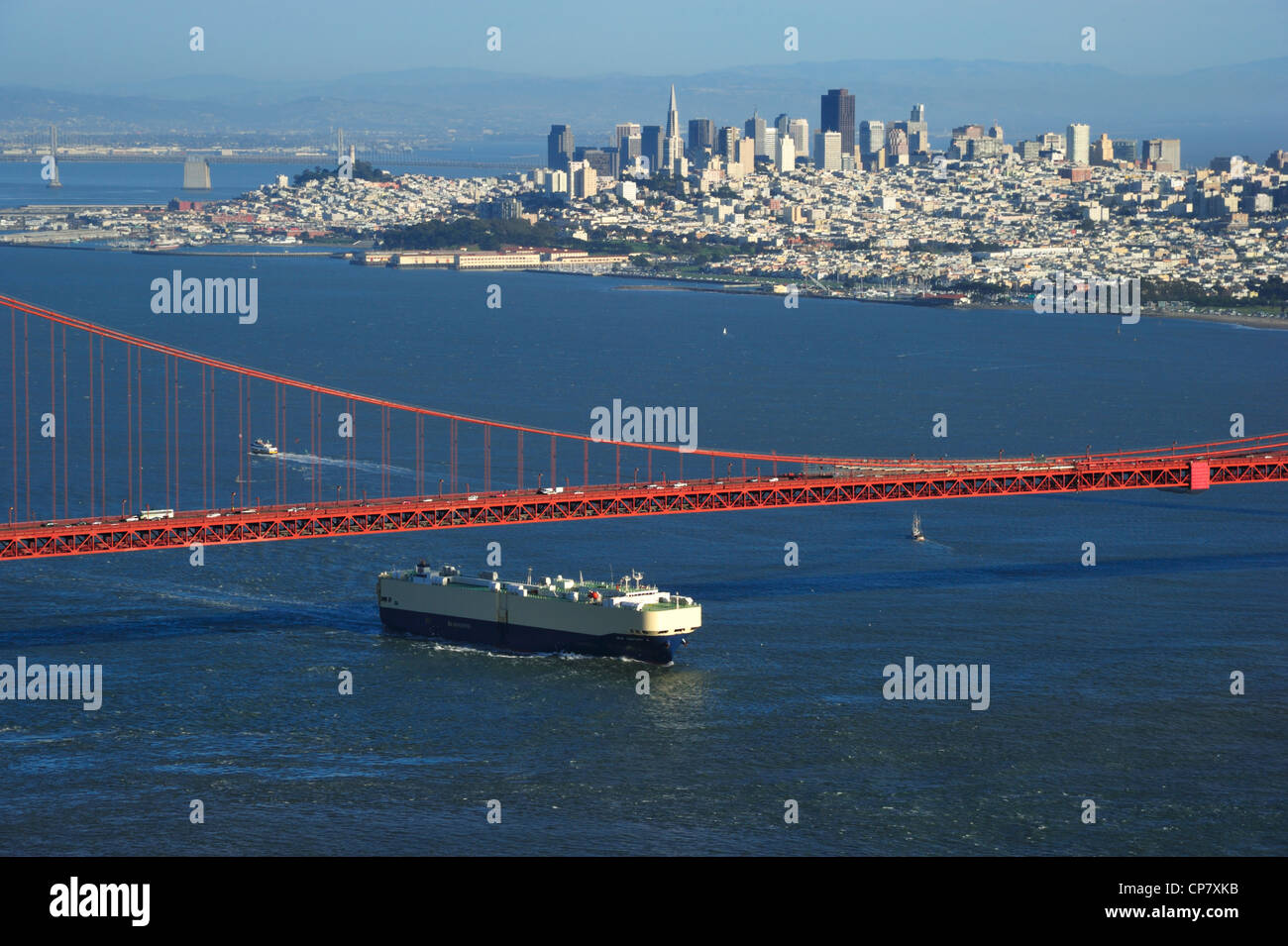 San Francisco and Golden Gate Bridge, California CA Stock Photo