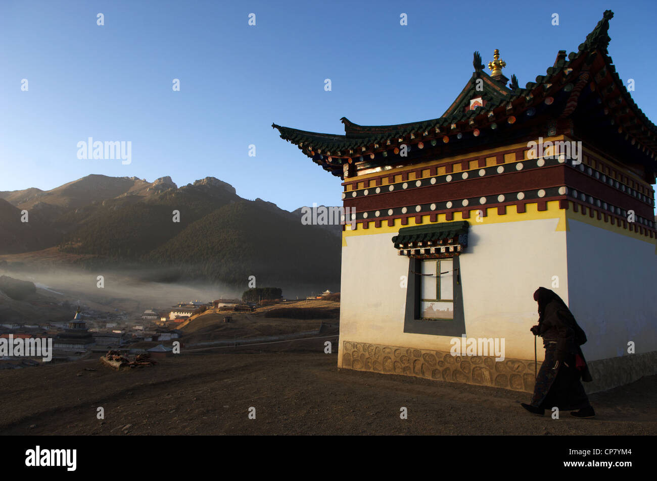 Langmusi, Gansu /Sichuan Province , China Stock Photo