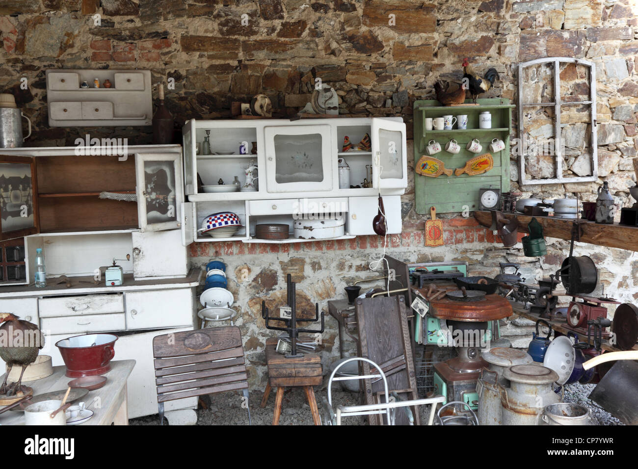 Old kitchen with ancient utensils Stock Photo