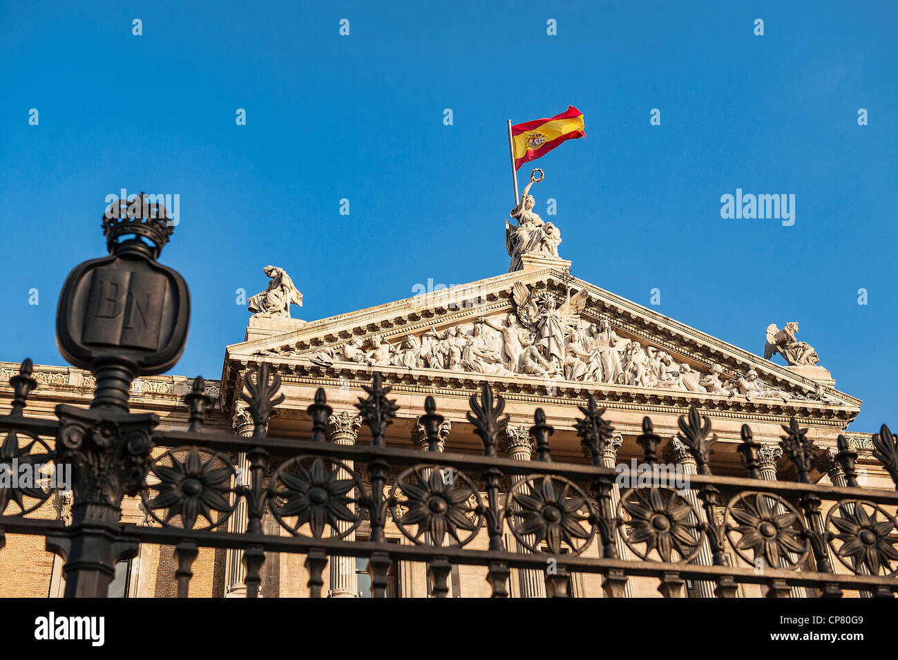 National Library, Madrid, Spain. 1892 Stock Photo