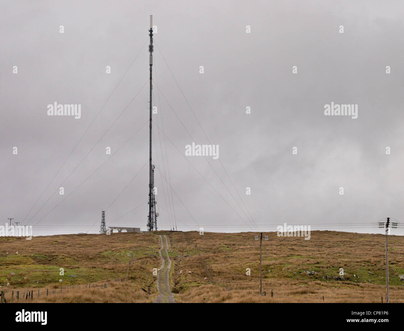 Eitshal Communications Mast, Isle of Lewis Stock Photo