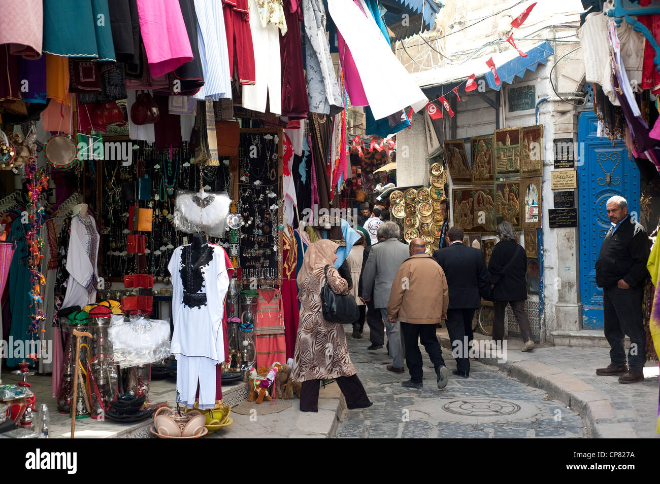 Tunis, Tunisia - Medina Souk alley. Stock Photo