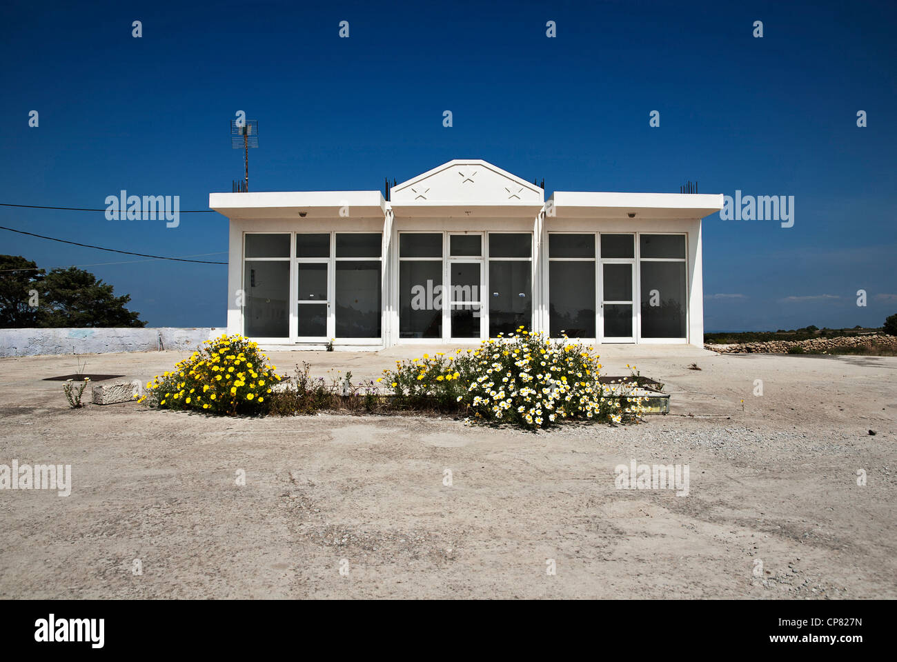 Unfinished garage on the Greek island of Kos. Stock Photo