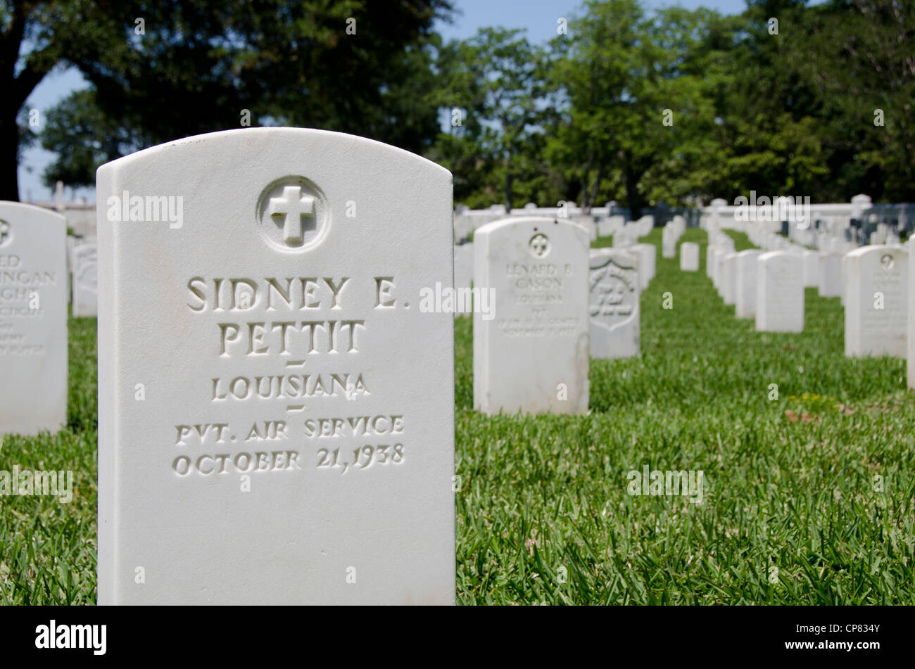 Louisiana, Baton Rouge. National Cemetery, established in 1867 Stock ...