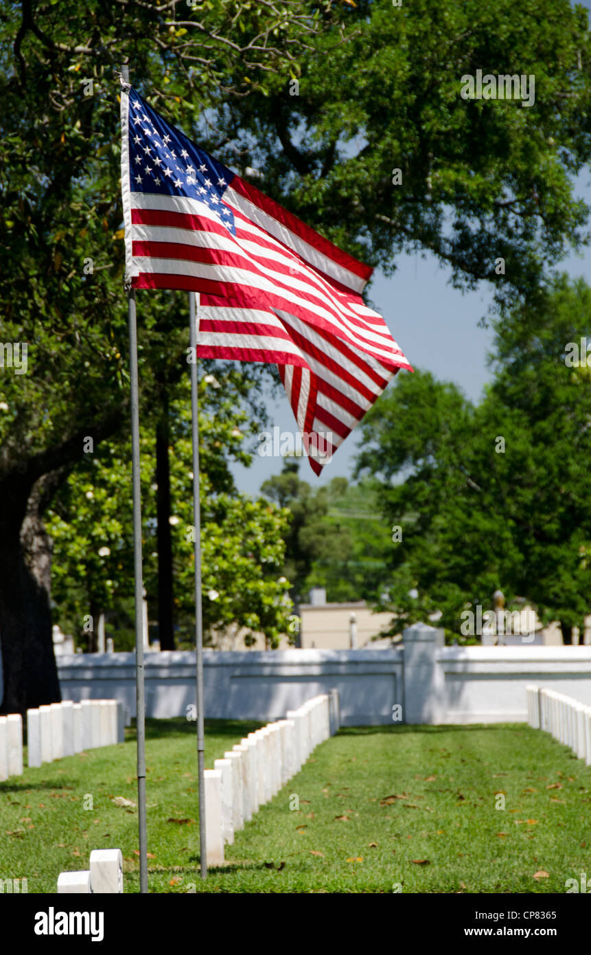 Louisiana, Baton Rouge. National Cemetery, established in 1867 Stock ...