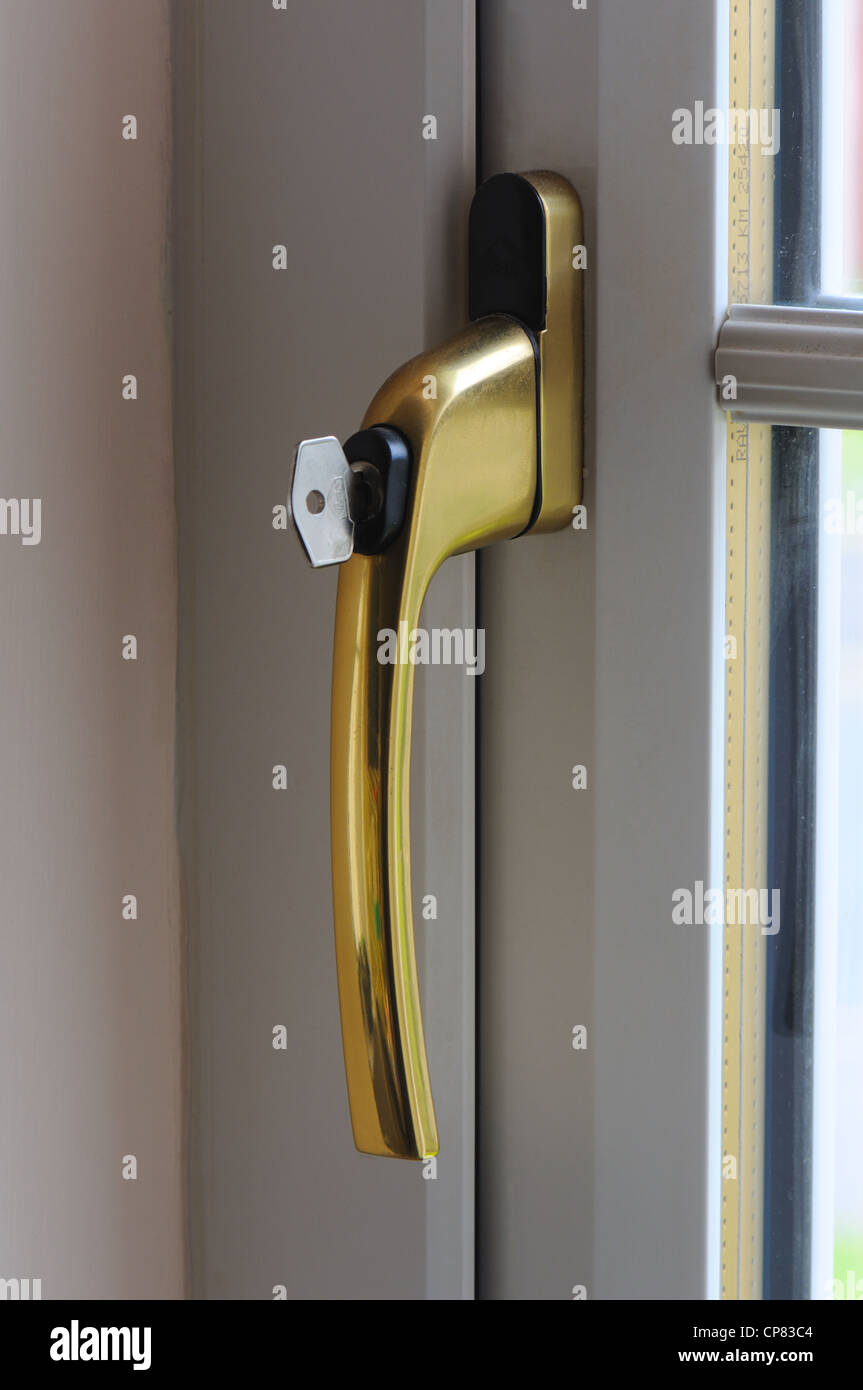 Tilt And Turn Window With Lockable Handle Mechanism Stock