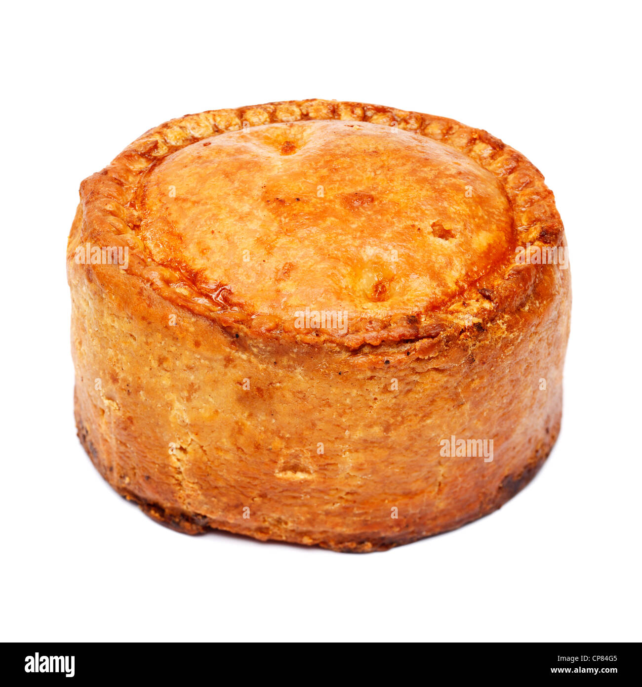 Pork pie - cut out on white background Stock Photo