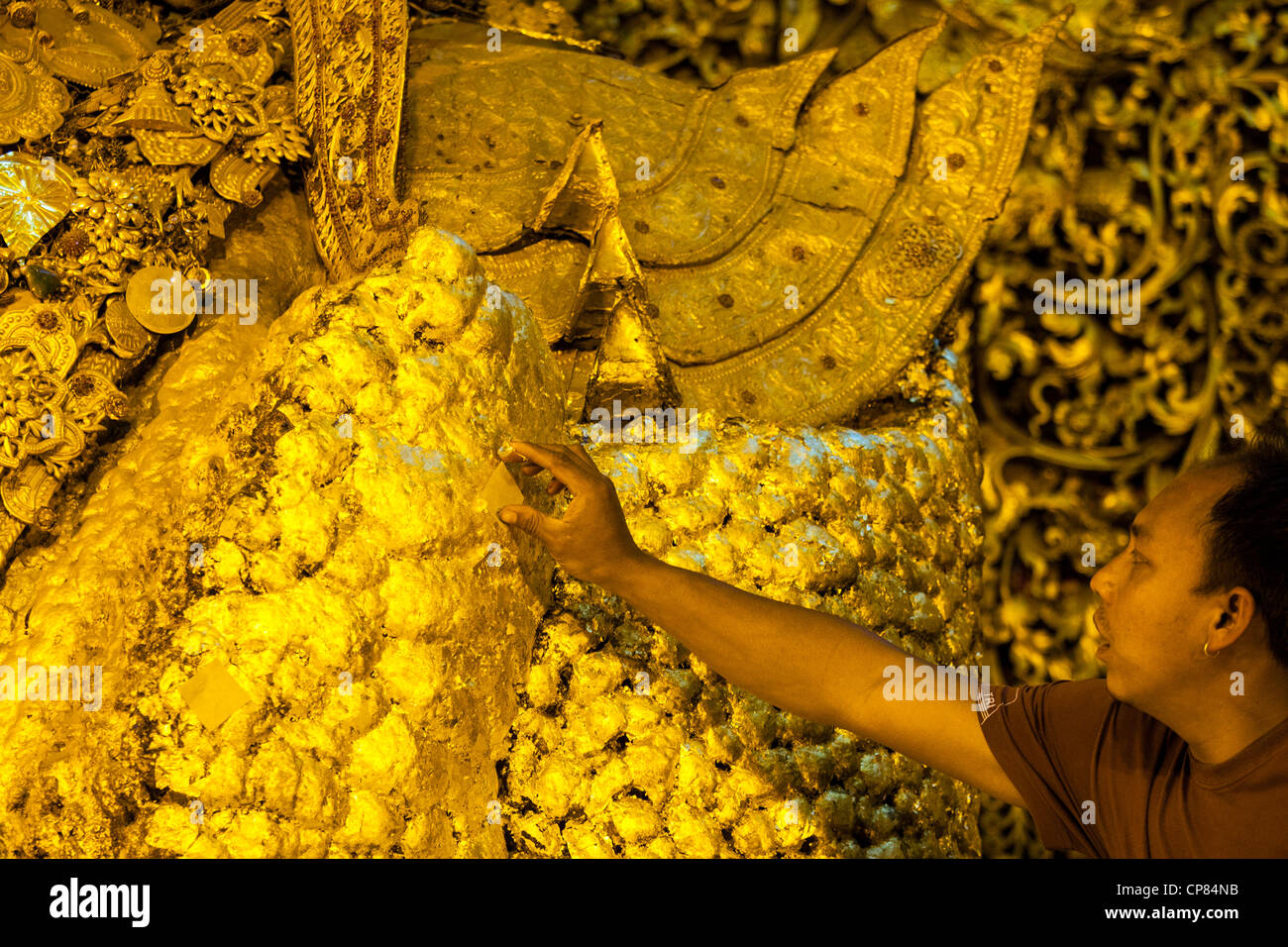 Mahamuni Paya Buddhist Temple in Mandalay Myanmar Stock Photo