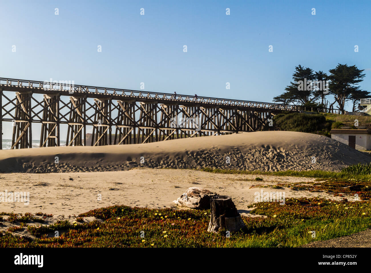 The Pudding Creek Trestle foot bridge part of the Ten Mile Trail in