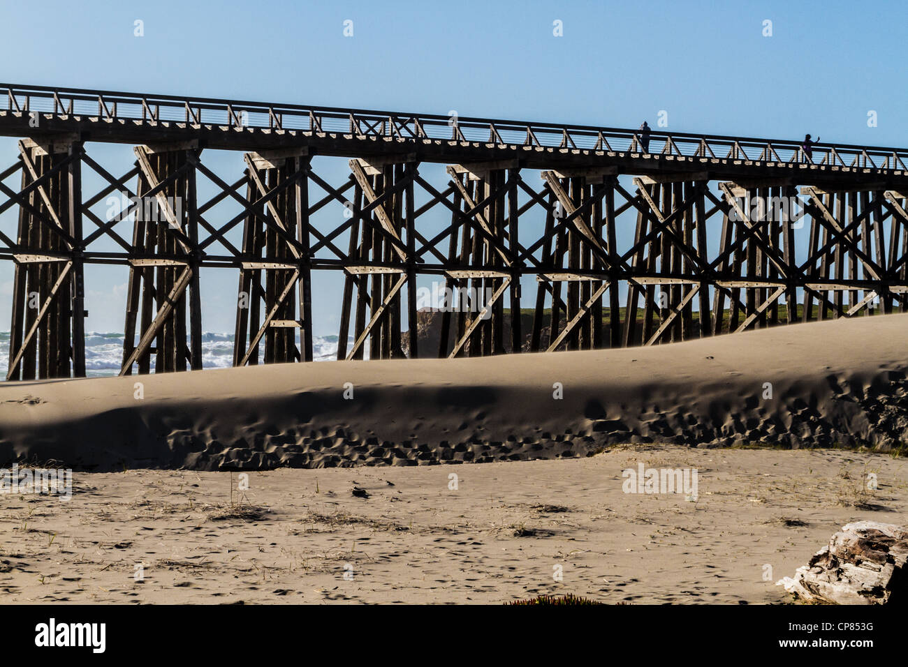 The Pudding Creek Trestle foot bridge part of the Ten Mile Trail in