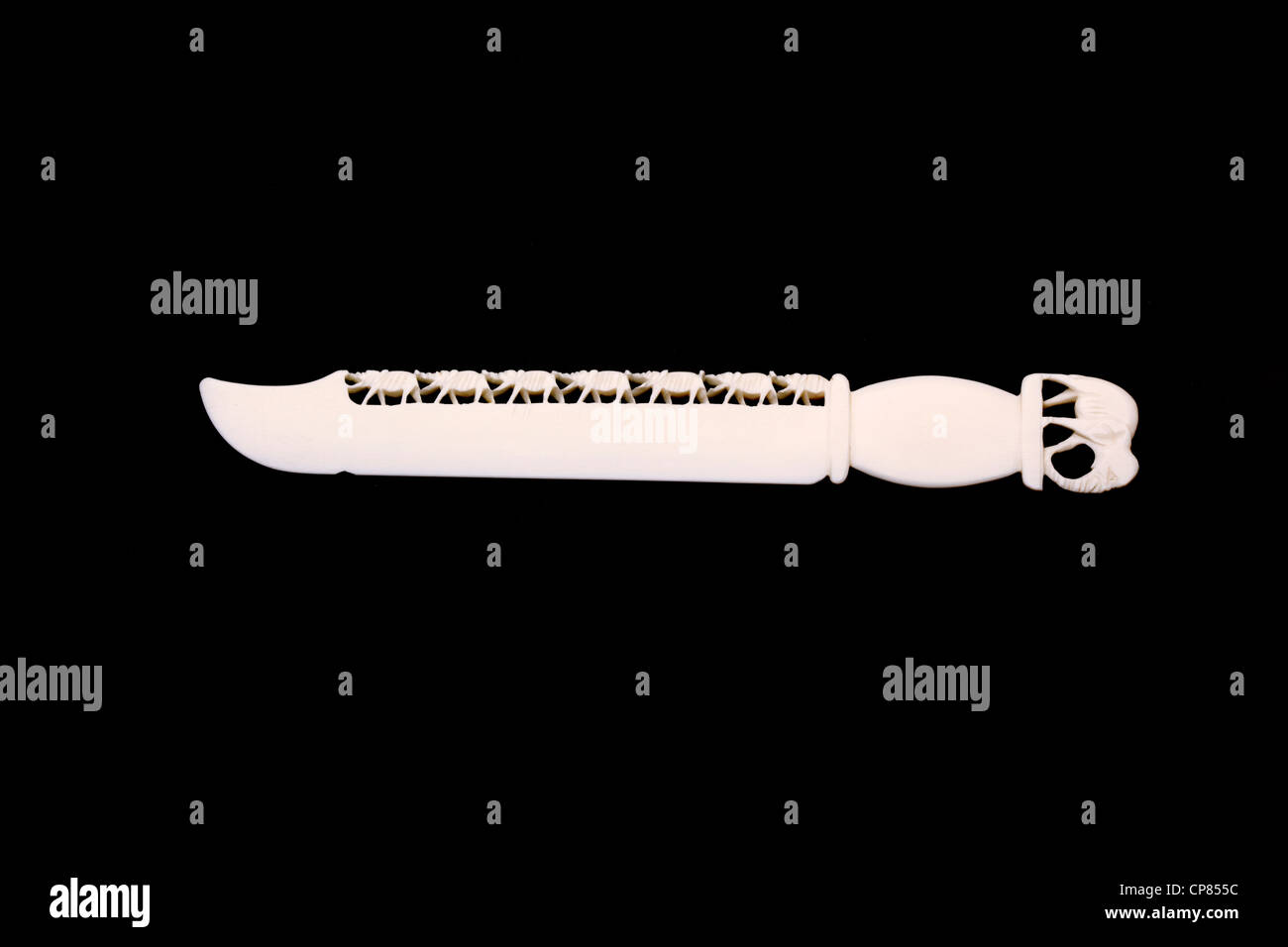 Chinese ivory paper knife with elephant motif Stock Photo Alamy