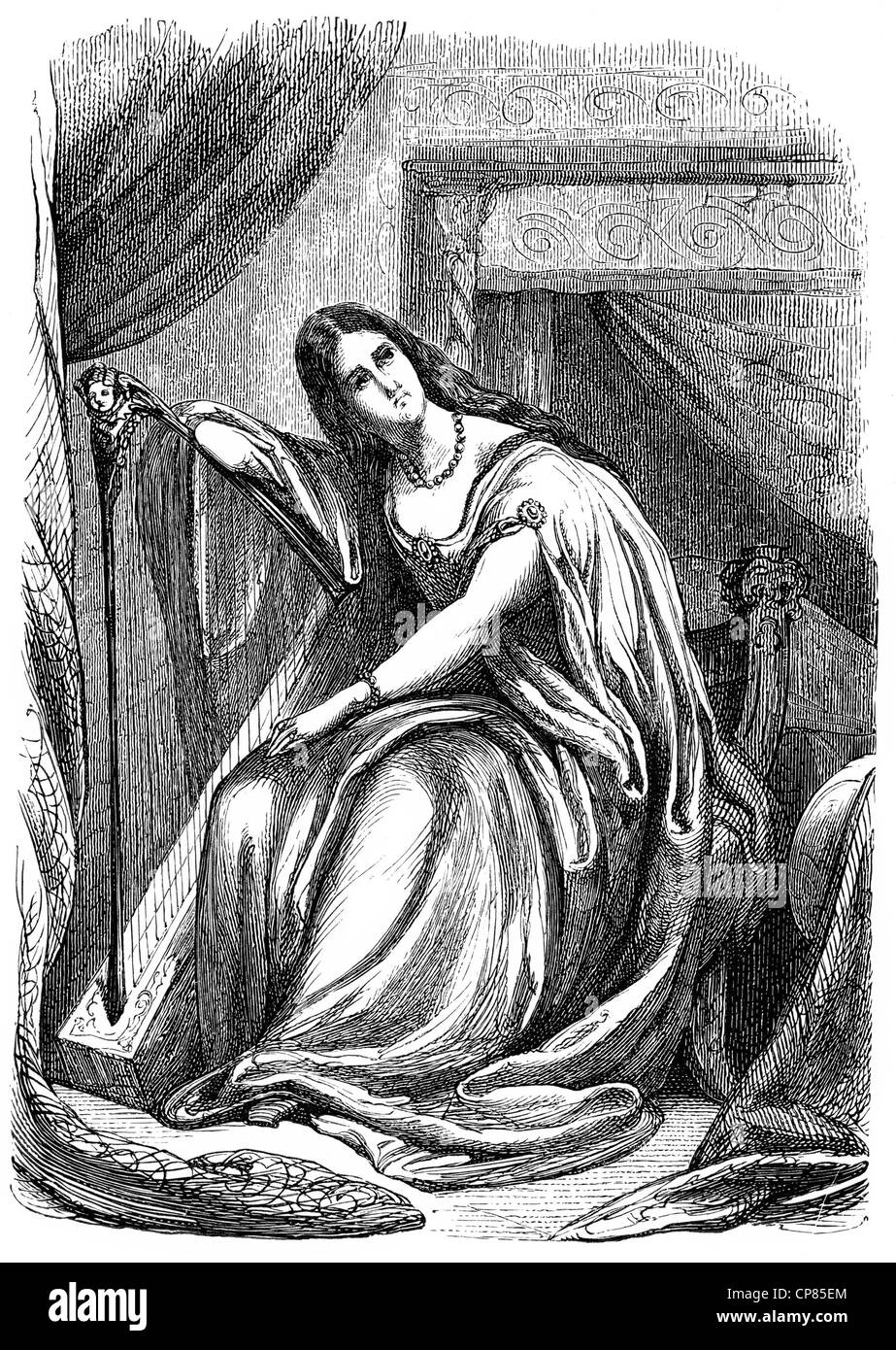 María de la Felicidad Malibran, born García, or La Malibran, 1808 - 1836, a French opera singer, mezzo soprano, historical engra Stock Photo