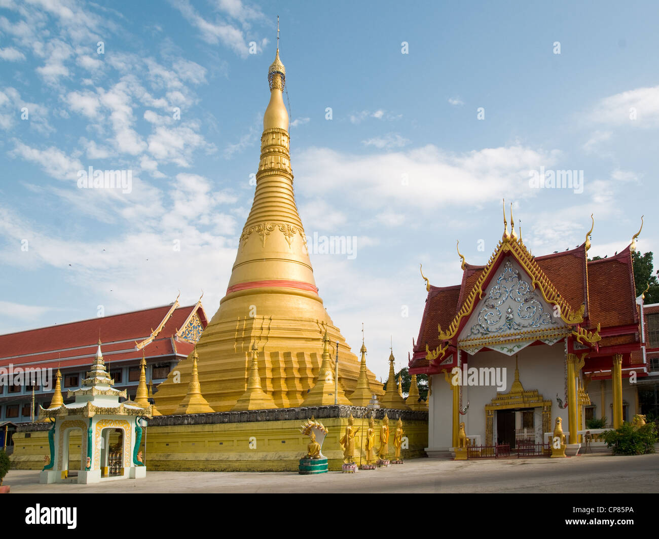 Wat Chumphon Khiri, a Burmese style Buddhist temple in Mae Sot, Thailand. Stock Photo