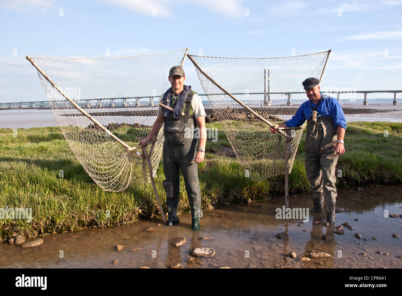 Lave Net Fishermen Severn Estuary Wales Stock Photo Alamy