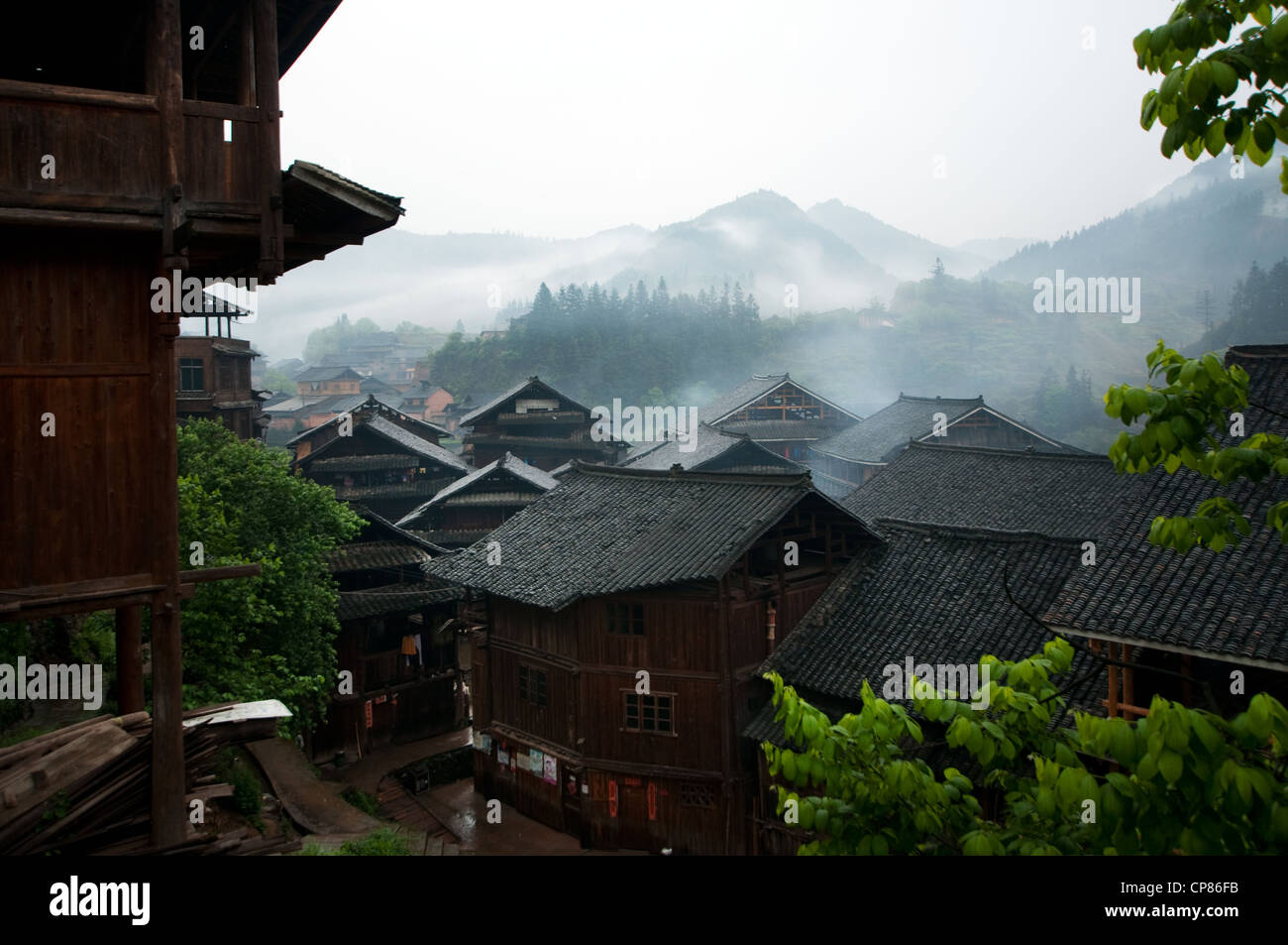 Traditional Dong village, Chengyang Stock Photo