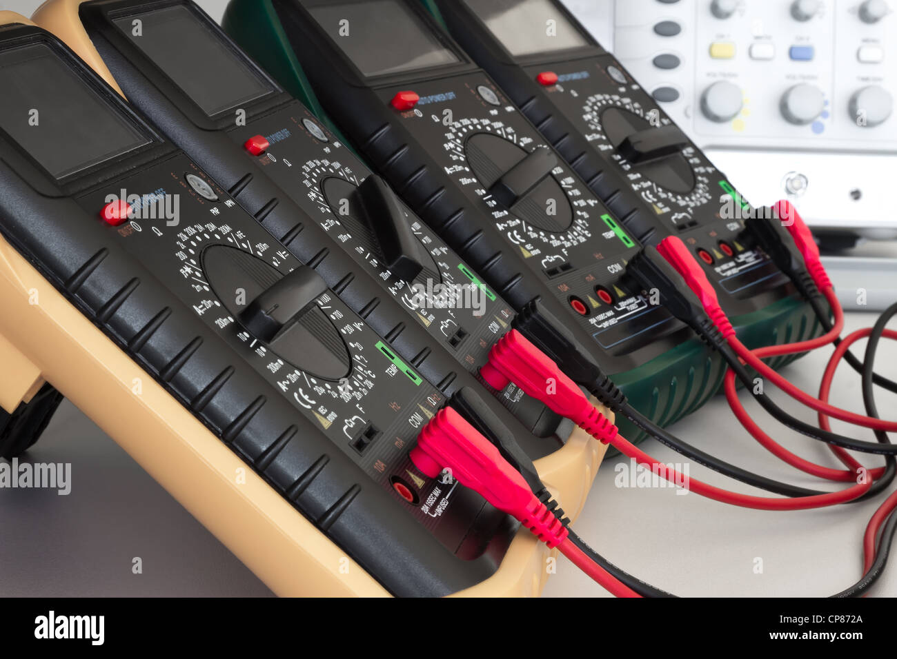 Measuring devices cables ready measurements hires stock photography