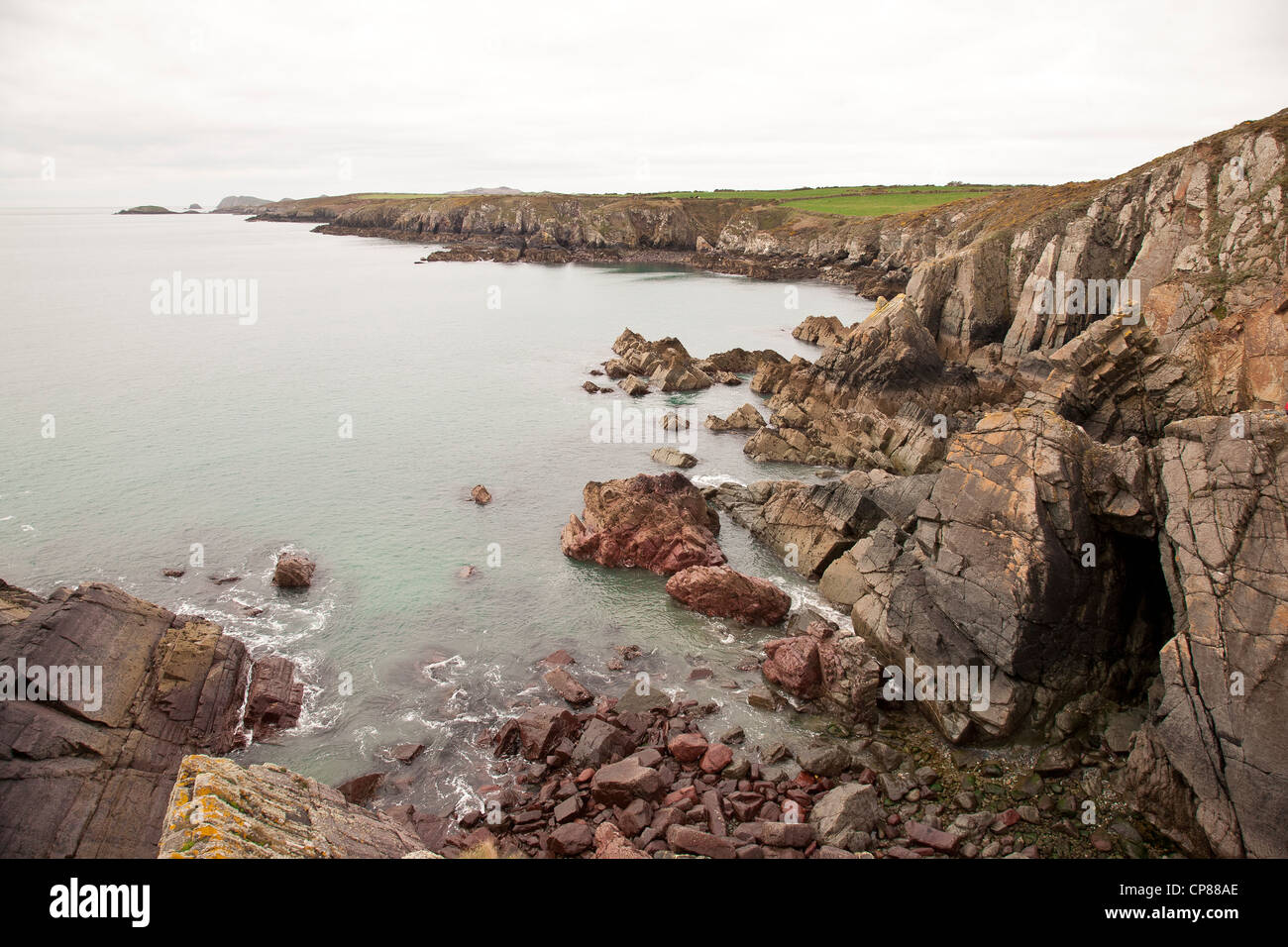 Pembrokeshire Coast Sea Cave Stock Photo