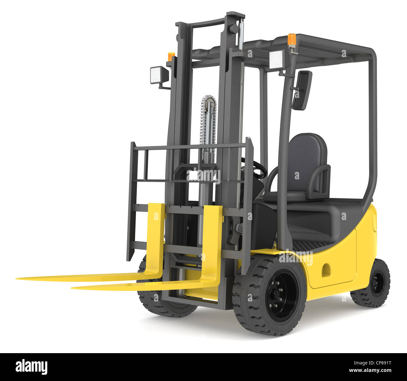 Forklift Truck on white background. Warehouse and logistics series