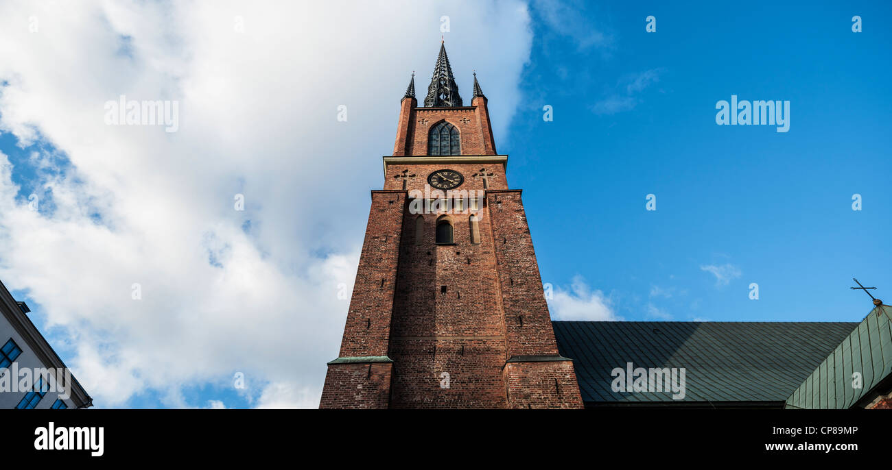 Tower of Riddarholmskyrkan - Riddarholmen Church, Riddarholm, Stockholm, Sweden Stock Photo