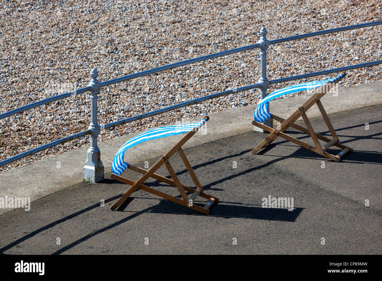Deckchairs at Bexhill on Sea Stock Photo