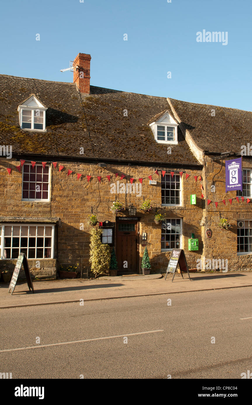 The George pub, Brailes, Warwickshire, England, UK Stock Photo