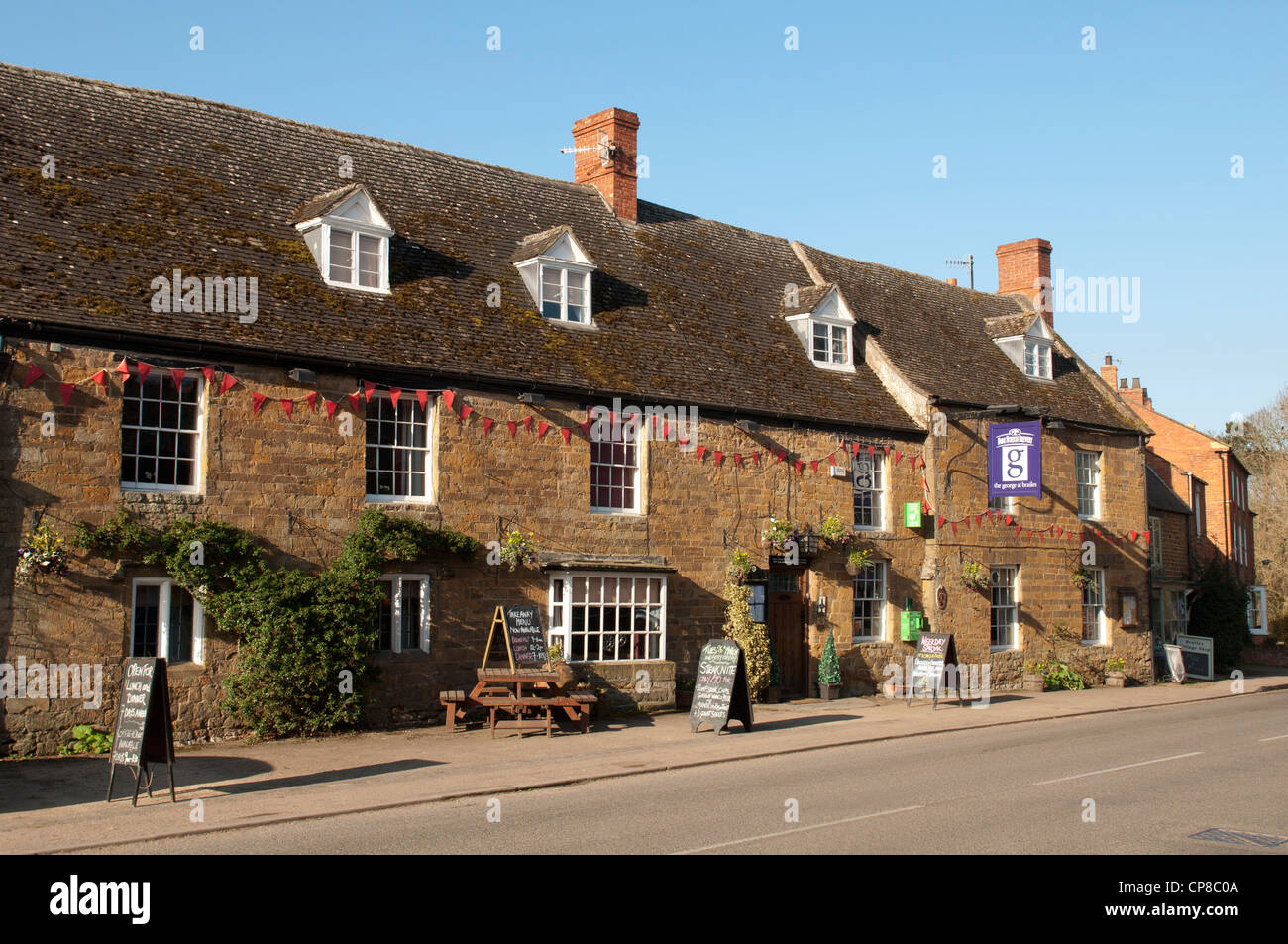 The George pub, Brailes, Warwickshire, England, UK Stock Photo
