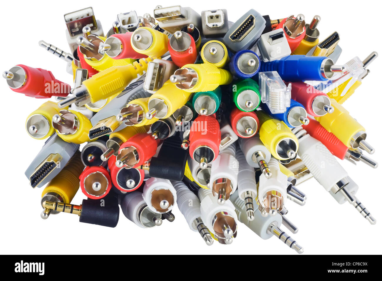 Blue, green, yellow, white,green RCA, HDMI, USB, connectors