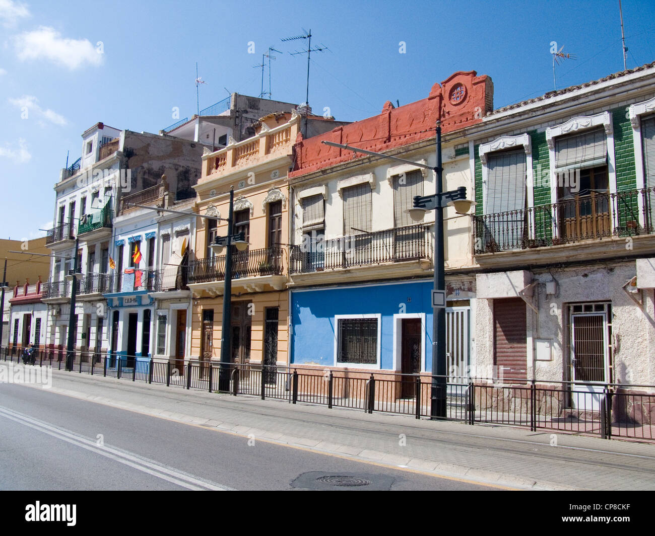 Houses in the barrio of Cabanyal, valencia Stock Photo Alamy