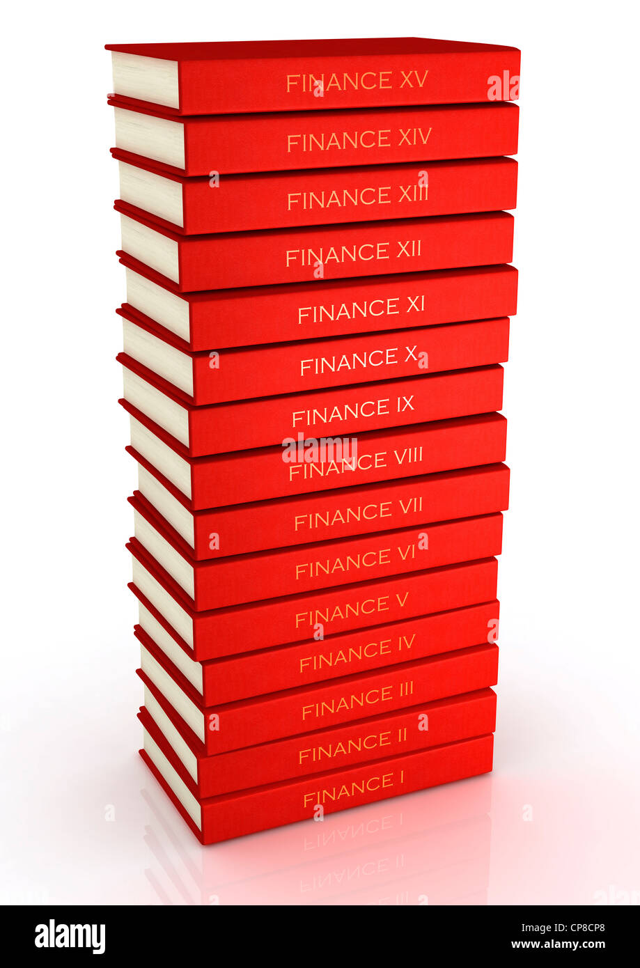 stack of red financial books Stock Photo - Alamy