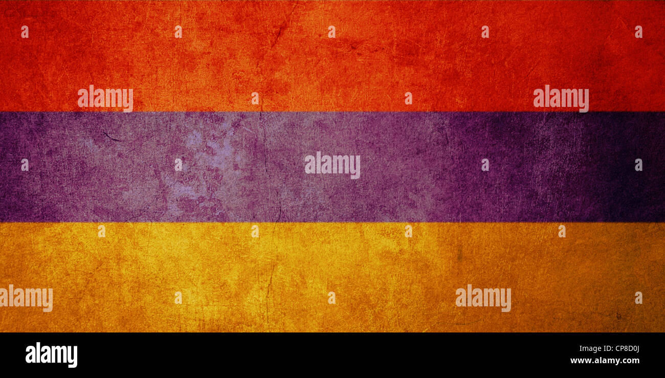 armenia flag with old texture grunge and vintage Stock Photo