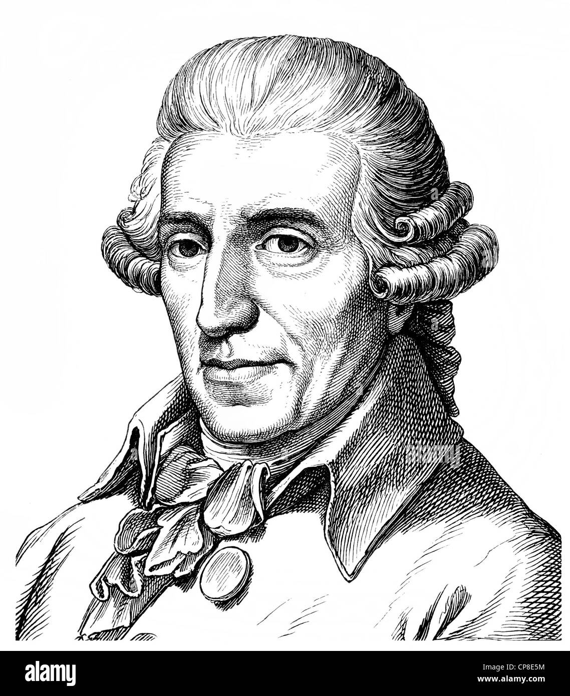 Franz Joseph Haydn, 1732 - 1809, an Austrian composer and leading representative of the Viennese Classical, Historische Zeichnun Stock Photo