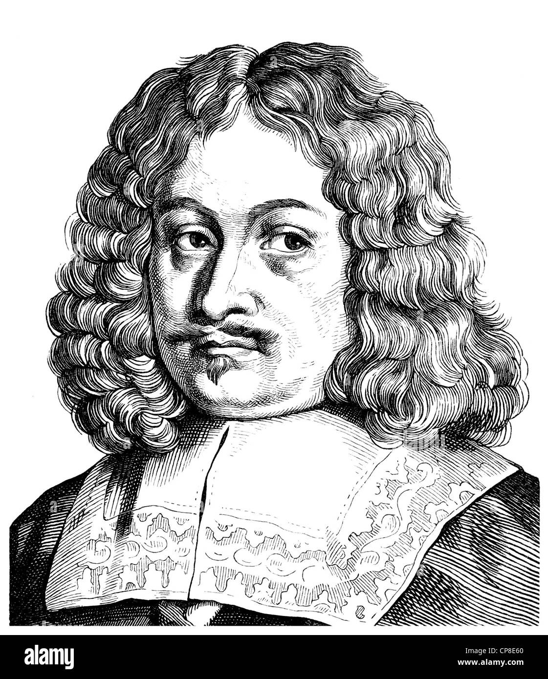 Andreas Gryphius or Greif, 1616 - 1664, a German poet and dramatist of the Baroque, writer of sonnets, 17th century, Historische Stock Photo