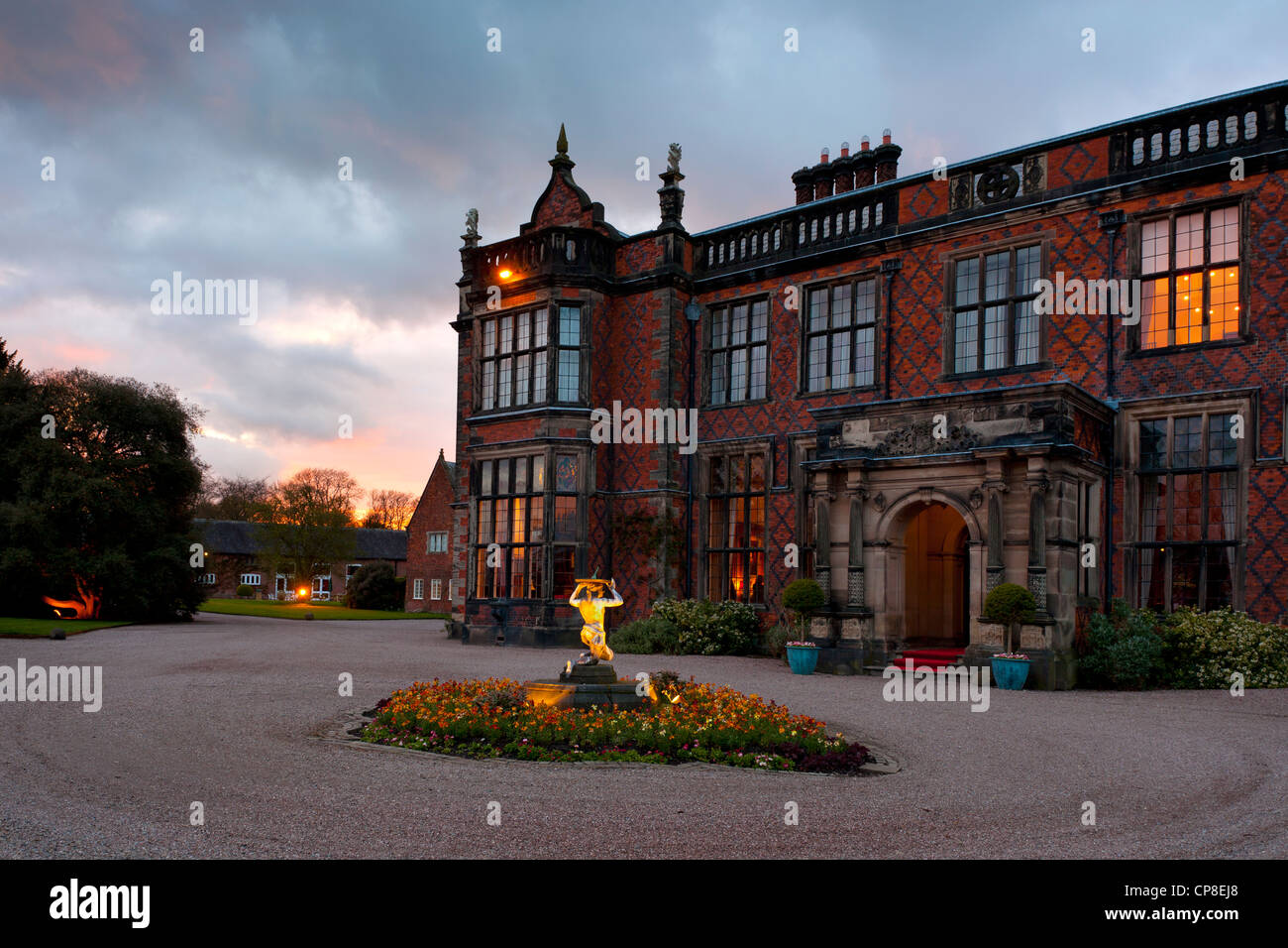 England, Cheshire, Arley Hall at twilight Stock Photo
