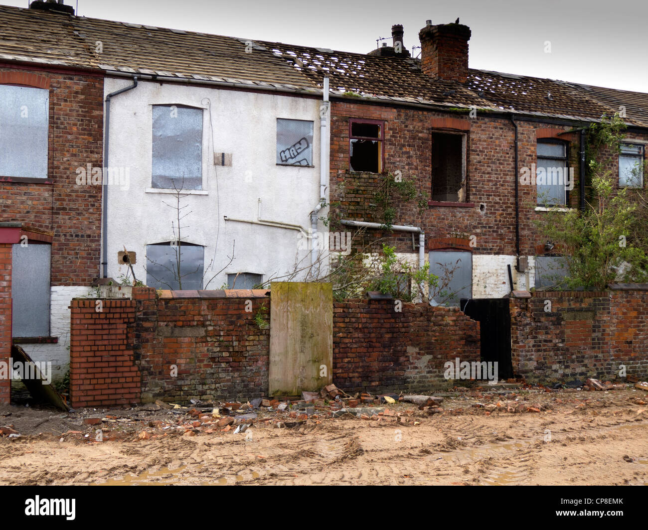 England, Salford, Lower Broughton, early 19th century housing ready for demolition Stock Photo