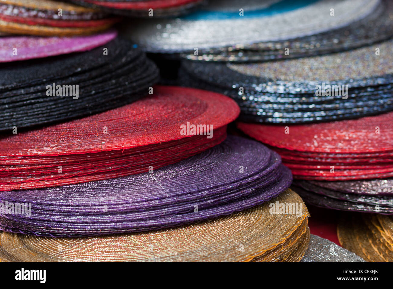 Glass beaded round placemats Stock Photo Alamy